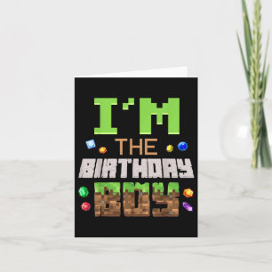 Im The Birthday Boy Party Video Gamer Pixel Number Card