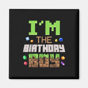 Im The Birthday Boy Party Video Gamer Pixel Number Magnet