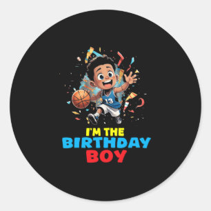 I'm The Birthday Boy Sketll Fun Party Toddler Kids Classic Round Sticker