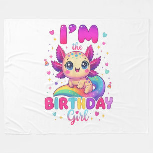I'm The Birthday Girl Axolotl Fleece Blanket