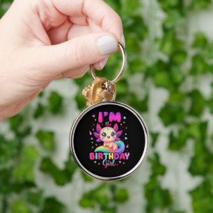I'm The Birthday Girl Axolotl Key Ring