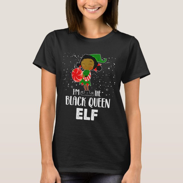 I'm The Black Queen Elf African American Girls Kid T-Shirt (Front)