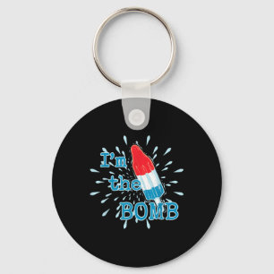 Im The Bomb Funny Red White Blue Ice Cream Key Ring