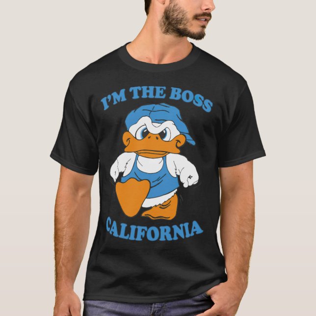 Im The Boss California Duck White T  black lab pup T-Shirt (Front)