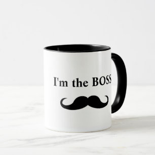 I'm the BOSS, Moustache coffee mug