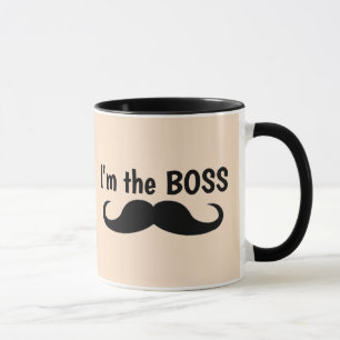 I'M THE BOSS, MUSTACHE COFFEE MUG