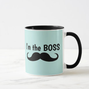 I'M THE BOSS, MUSTACHE COFFEE MUG