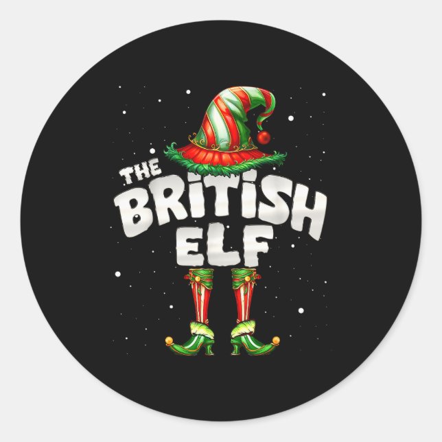 I'm The British Elf Family Matching Group Christma Classic Round Sticker (Front)