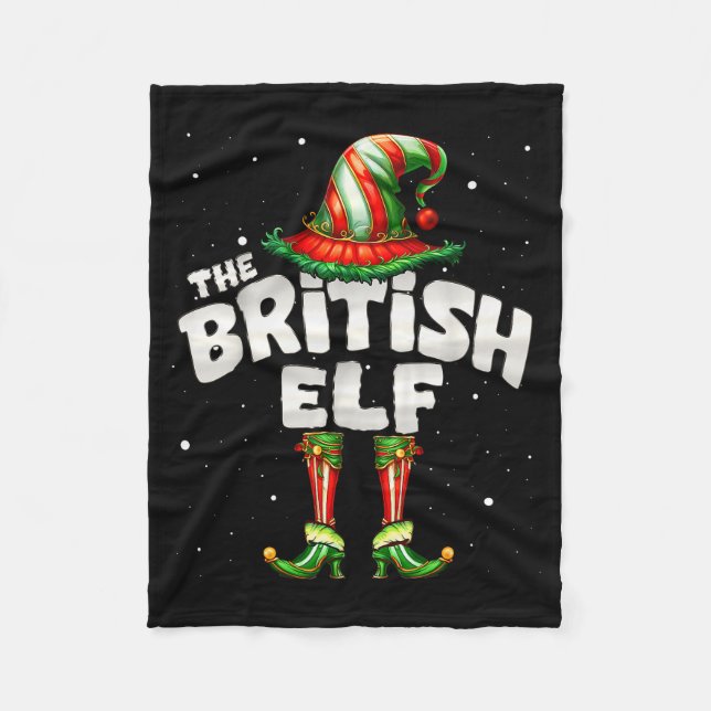 I'm The British Elf Family Matching Group Christma Fleece Blanket (Front)