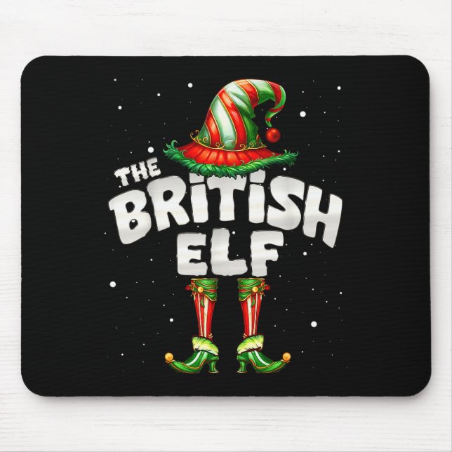 I'm The British Elf Family Matching Group Christma Mouse Mat (Front)