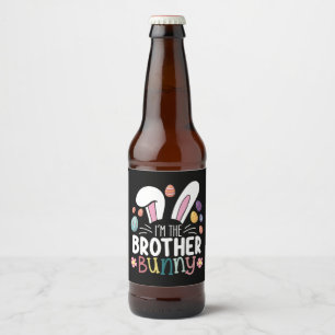 I'm The Brother Bunny Easter Family Matching Beer Bottle Label