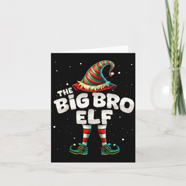 I'm The Brother Elf Family Matching Group Christma Card (Front)