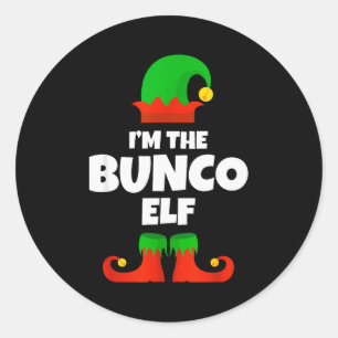 I'm The Bunco Elf Family Pajama Christmas Funny Bu Classic Round Sticker