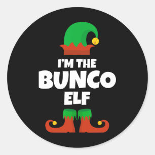 I'm The Bunco Elf Family Pajama Christmas Funny Bu Classic Round Sticker