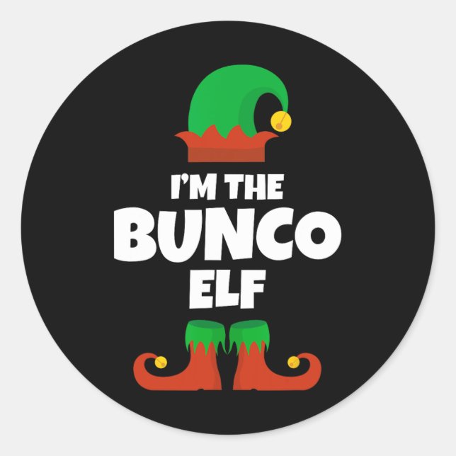 I'm The Bunco Elf Family Pajama Christmas Funny Bu Classic Round Sticker (Front)