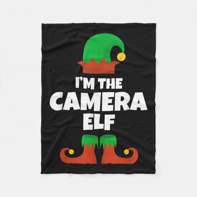 I'm The Camera Elf Family Pajama Christmas Man Pho Fleece Blanket (Front)