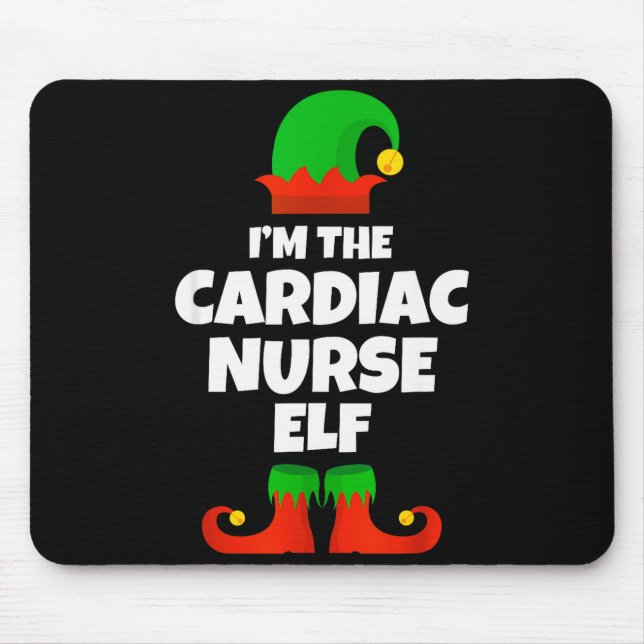 I'm The Cardiac Nurse Elf Family Pajama Christmas  Mouse Mat (Front)