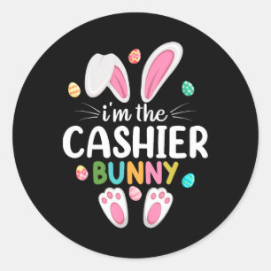 I'm The Cashier Bunny Matching Family Easter Classic Round Sticker