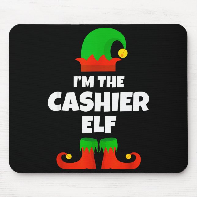I'm The Cashier Elf Family Pajama Christmas Funny  Mouse Mat (Front)