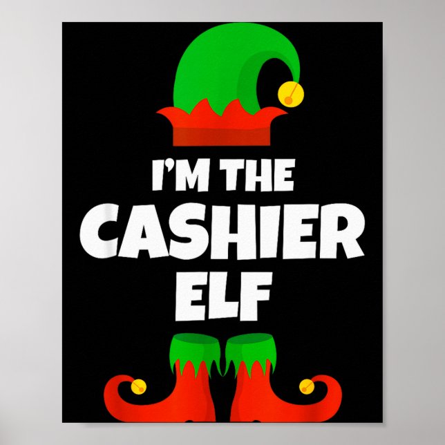 I'm The Cashier Elf Family Pajama Christmas Funny  Poster (Front)