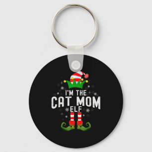 I'm The Cat Mom Elf Christmas Family Pjs Costume  Key Ring