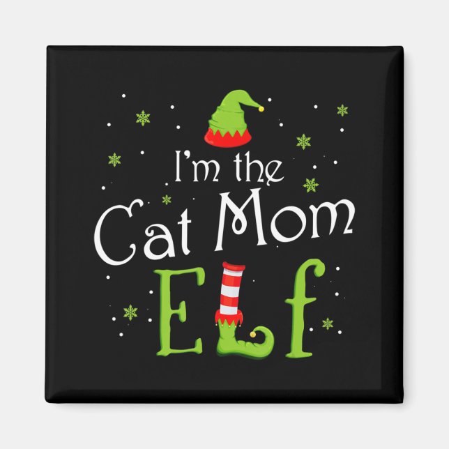 I'm The Cat Mum Elf  Xmas Matching Christmas For F Magnet (Front)