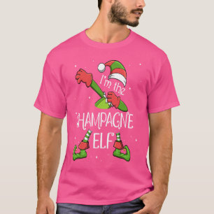 I'm The Champagne Elf Dabbing Santa Claus Xmas For T-Shirt