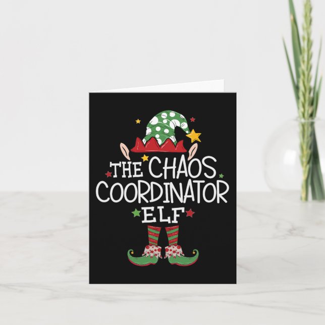 I'm The Chaos Coordinator Elf Fun Christmas Matchi Card (Front)