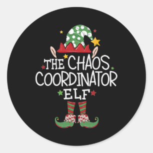 I'm The Chaos Coordinator Elf Fun Christmas Matchi Classic Round Sticker
