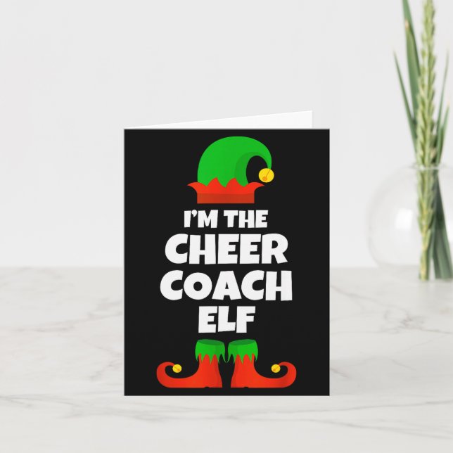 I'm The Cheer Coach Elf Family Pajama Christmas Fu Card (Front)