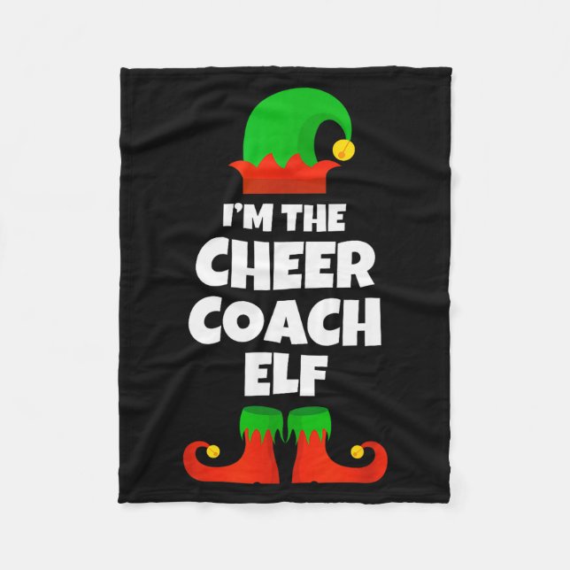 I'm The Cheer Coach Elf Family Pajama Christmas Fu Fleece Blanket (Front)