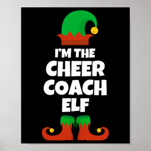 I'm The Cheer Coach Elf Family Pajama Christmas Fu Poster