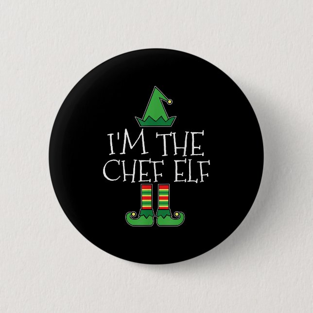 I'm The Chef Elf Matching Family Group Christmas T 6 Cm Round Badge (Front)