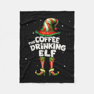 I'm The Coffee Drinking Elf Family Matching Group  Fleece Blanket