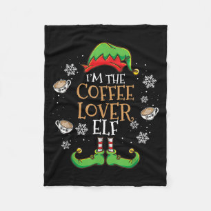 Im The Coffee Lover Elf Christmas  Fleece Blanket
