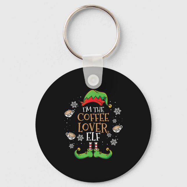 Im The Coffee Lover Elf Christmas  Key Ring (Front)