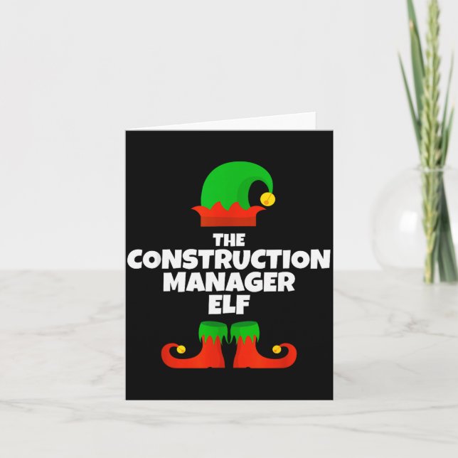 I'm The Construction Manager Elf Family Pajama Chr Card (Front)