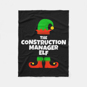 I'm The Construction Manager Elf Family Pajama Chr Fleece Blanket