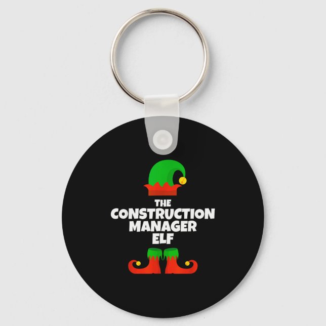 I'm The Construction Manager Elf Family Pajama Chr Key Ring (Front)