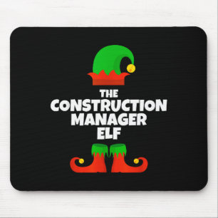I'm The Construction Manager Elf Family Pajama Chr Mouse Mat