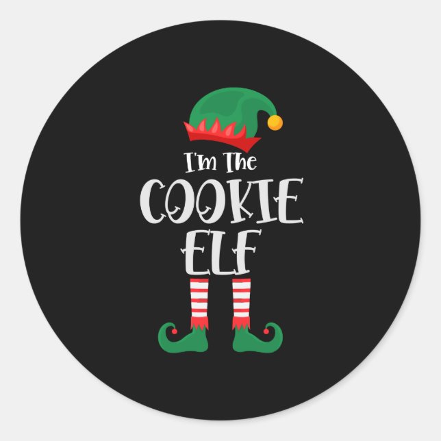 Im The Cookie Elf Matching Christmas Classic Round Sticker (Front)