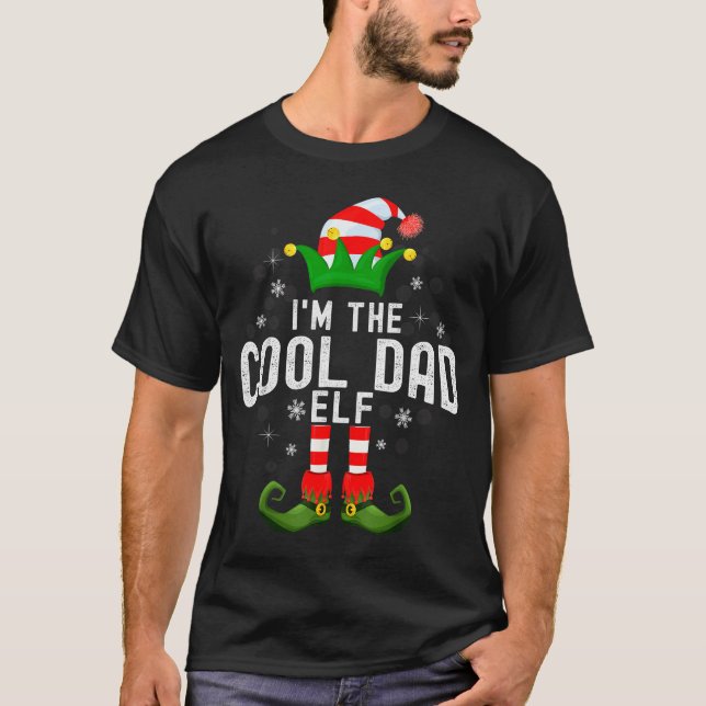 I'm The Cool Dad Elf Christmas Family Pjs Costume  T-Shirt (Front)