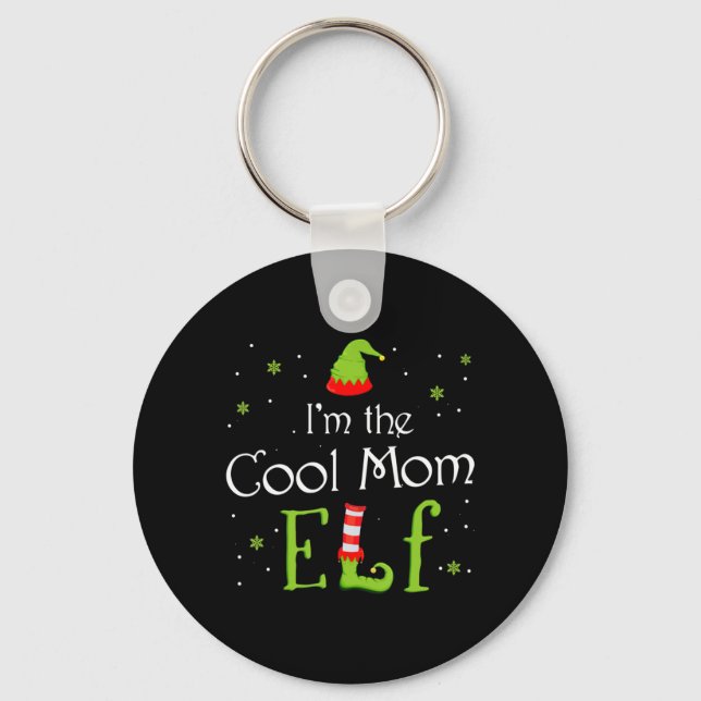 I'm The Cool Mum Elf Xmas Matching Christmas For F Key Ring (Front)