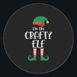 Im The Crafty Elf Matching Christmas Classic Round Sticker<br><div class="desc">Matching family elf design can be given as a Birthday or Christmas gift to your boyfriend,  girlfriend,  mum,  dad,  sister,  brother,  son,  daughter,  grandma,  grandpa,  uncle or aunt who loves funny elfs.</div>