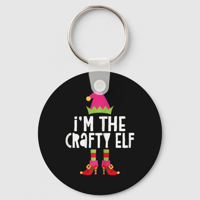 I'm The Crafty Elf Matching Christmas Elf  Key Ring (Front)