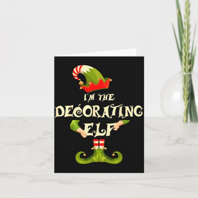 I'm The Decorating Elf Shirt Women Christmas Pajam Card (Front)