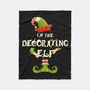 I'm The Decorating Elf Shirt Women Christmas Pajam Fleece Blanket