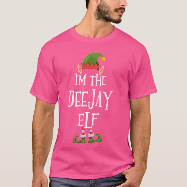 I'm the Deejay Elf Graphic - Funny Ugly Christmas  T-Shirt (Front)