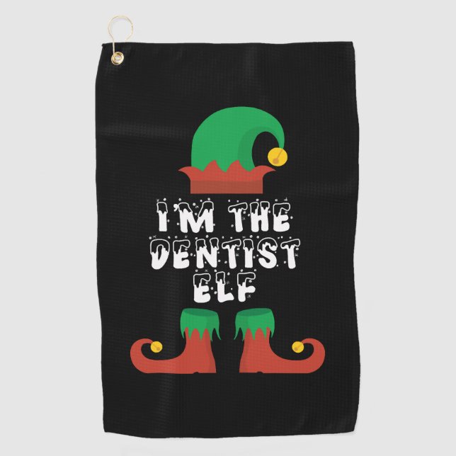 I'm the Dentist Elf Christmas design Gift for Golf Towel (Front)