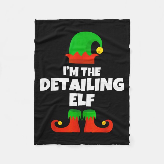 I'm The Detailing Elf Family Pajama Christmas Deta Fleece Blanket (Front)